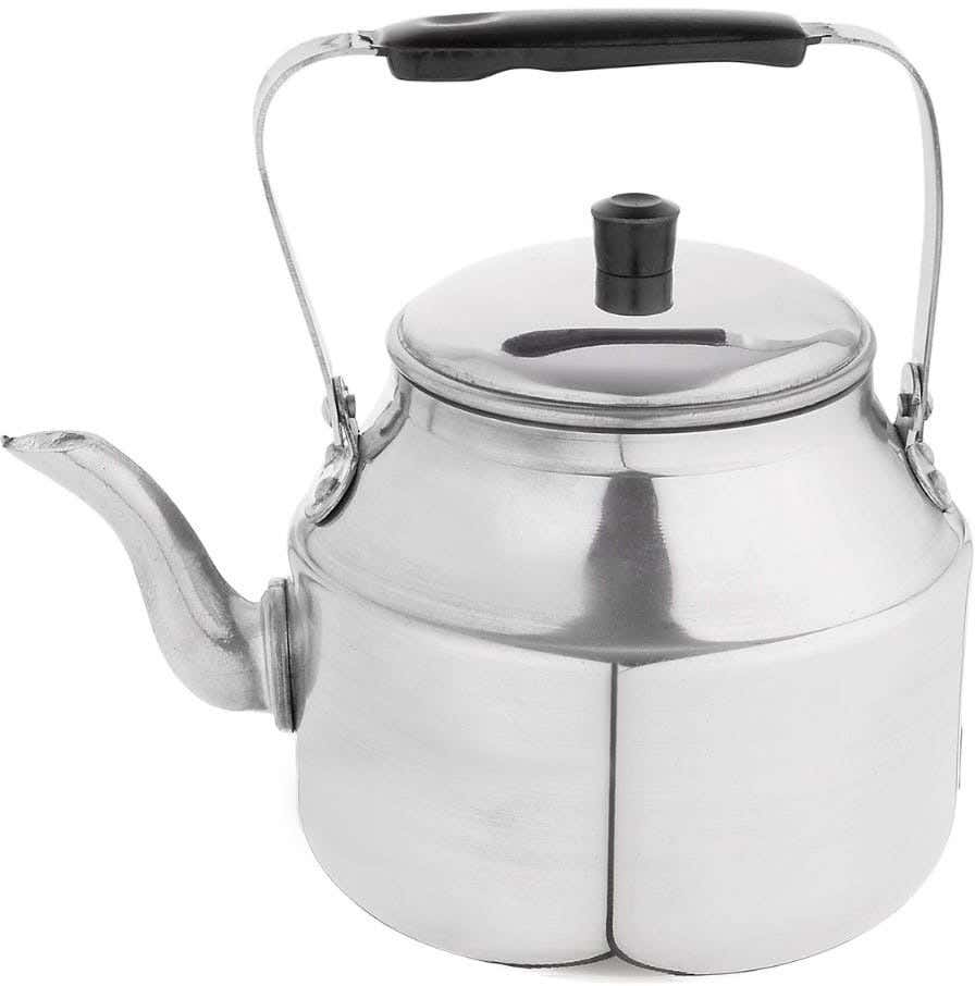 El Zenouki Aluminum Teapot with Lid, Size 20 - Silver