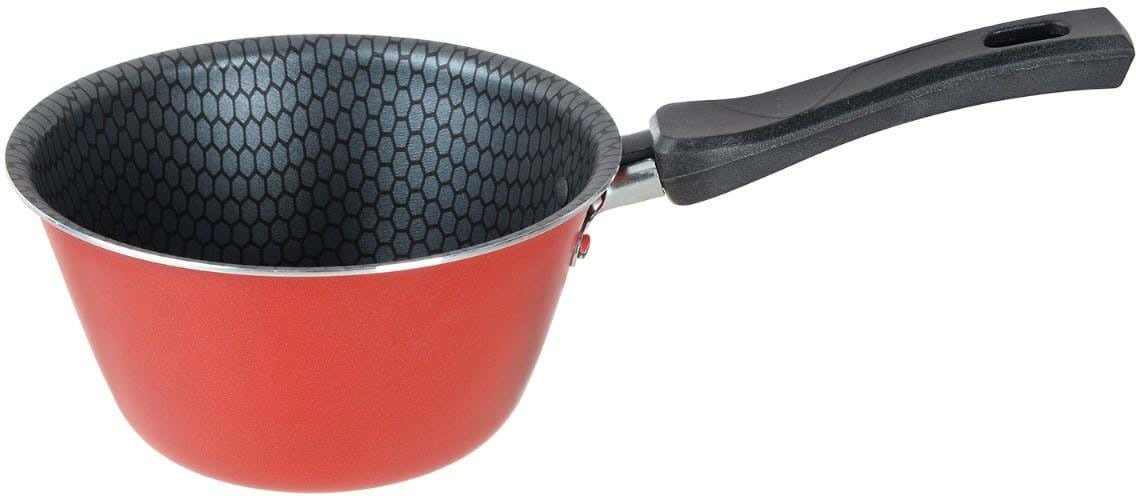 Trueval Teflon Milk Pot, 16 cm - Red