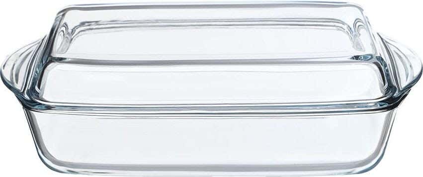Pasabahce Rectangular Tray With Lid - Clear