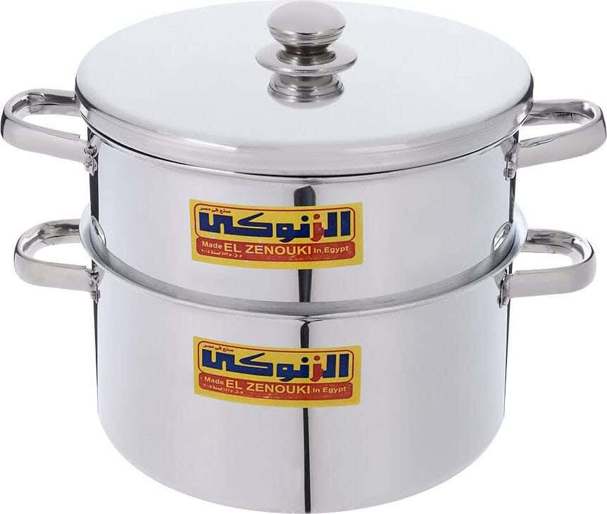 El Zenouki Steam Pot, Size 28 - Silver