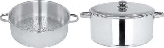 El Zenouki Aluminum Steam Pot, 2 Pieces, 36 cm - Silver
