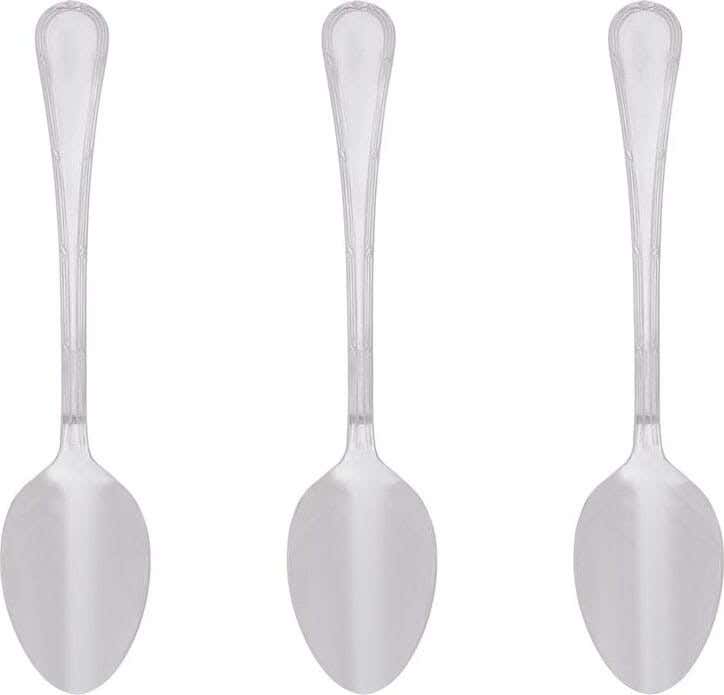 Alex Metal Tea Spoons Set - 3 Pieces - Silver