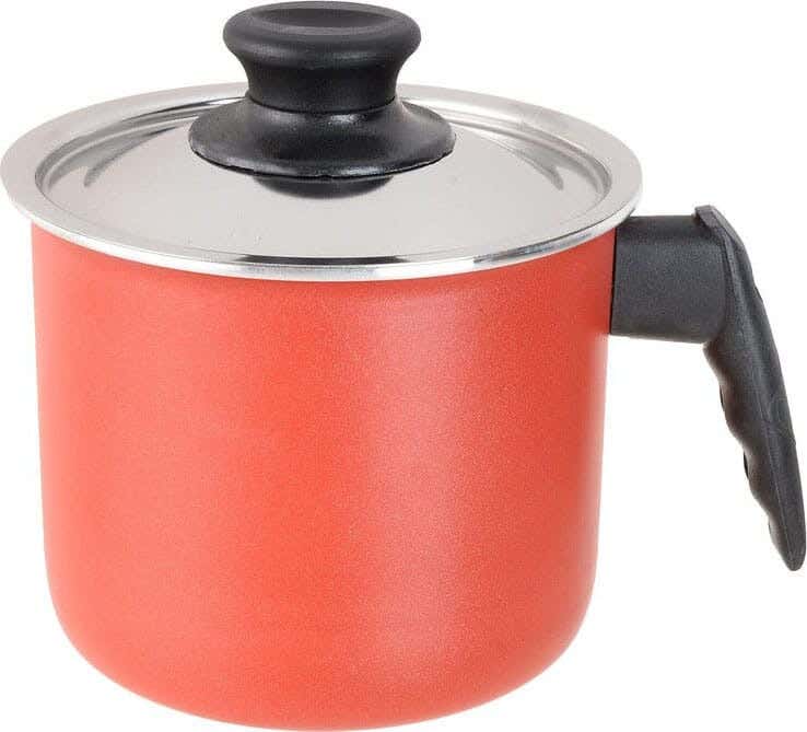 Trueval Teflon Milk Pot, 14 cm - Red