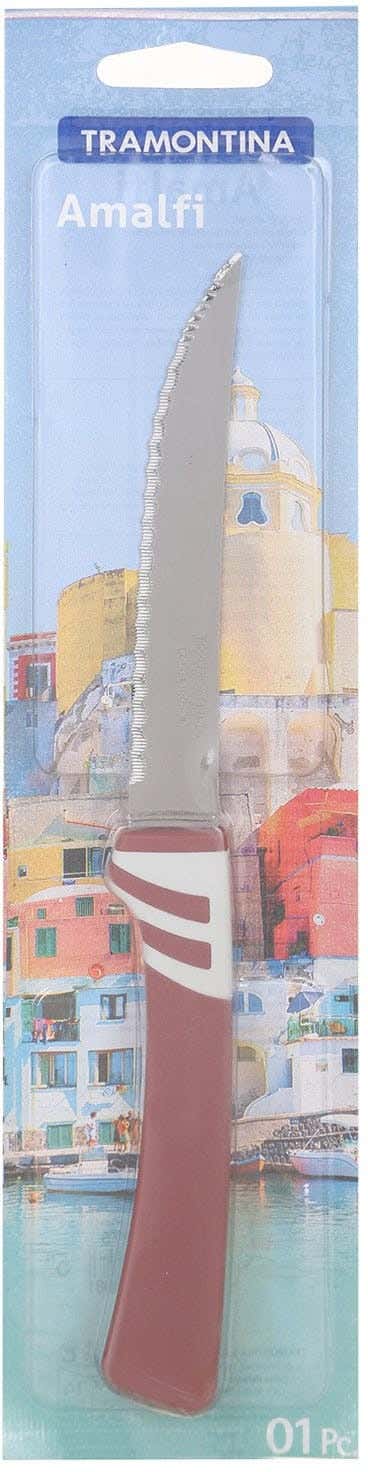 Tramontina Stainless Steel Sharpener Kinfe, 5 Inch - Dark Red