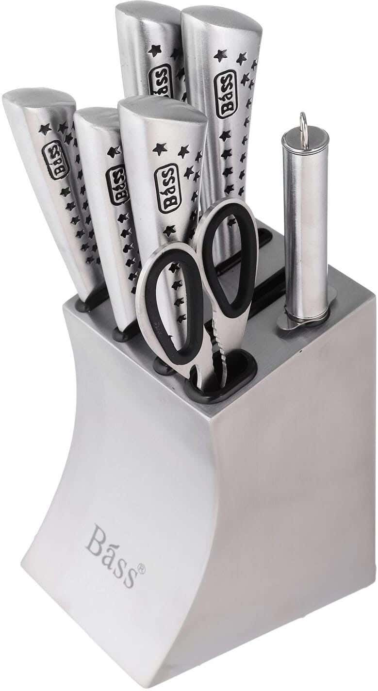 Bass Stainless Steel Knife Set, 7 Pieces - Silver