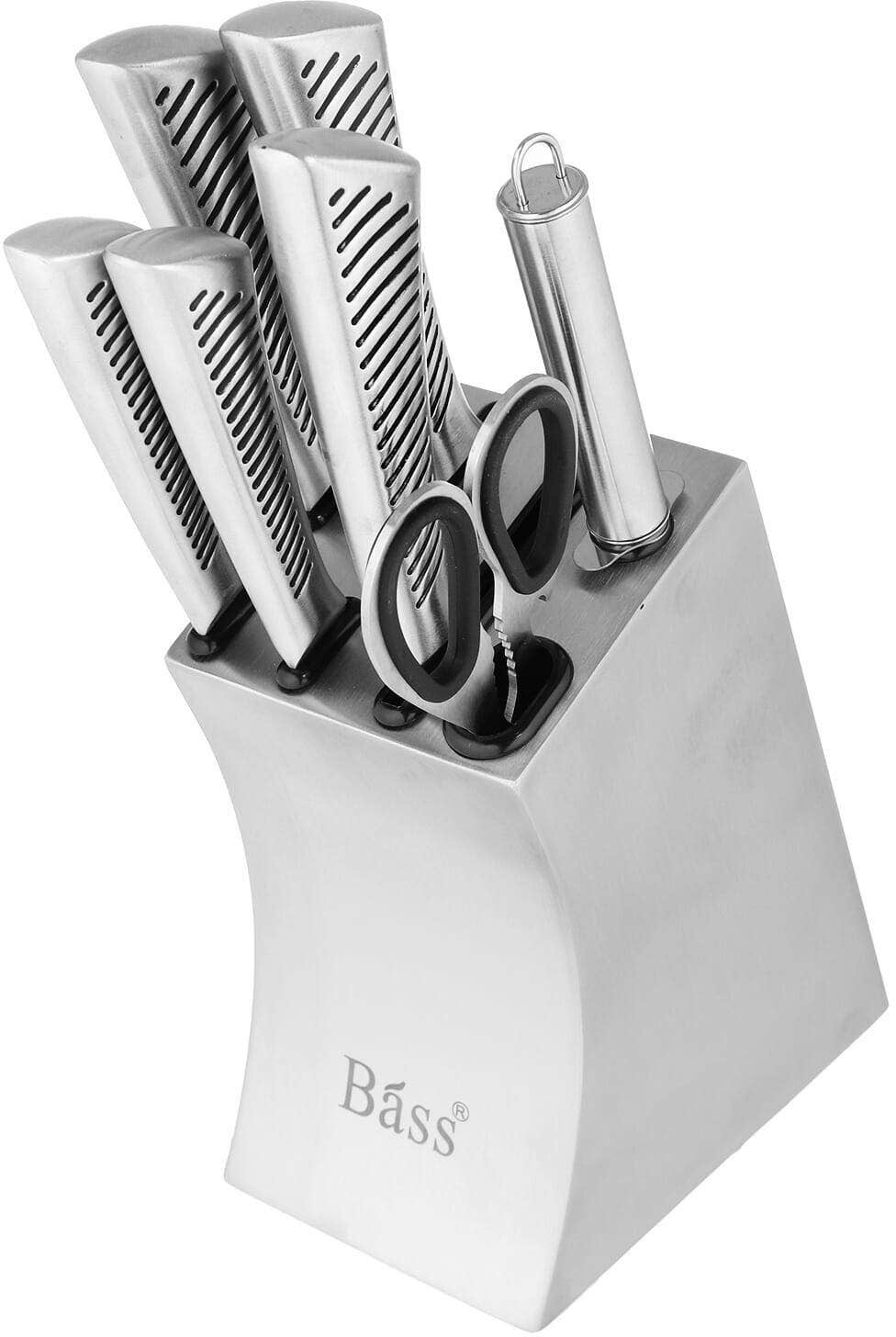 Bass Stainless Steel Knife Set, 7 Pieces - Silver