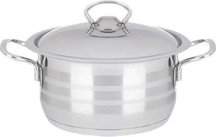 Aboud Stainless Steel Pot, Size 16 - Silver