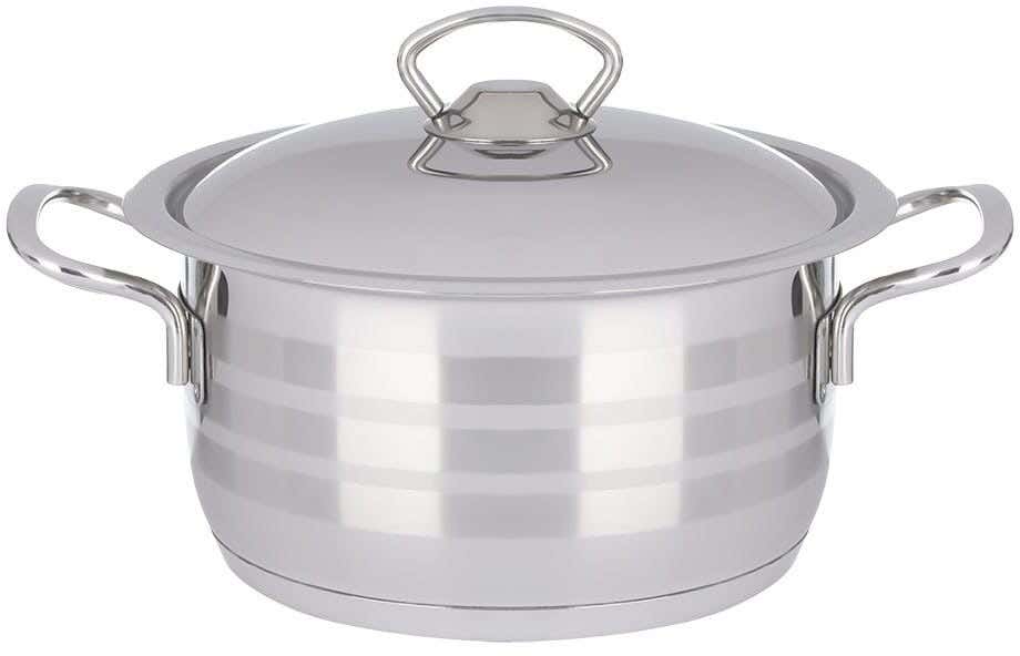 Aboud Stainless Steel Pot, Size 18 - Silver