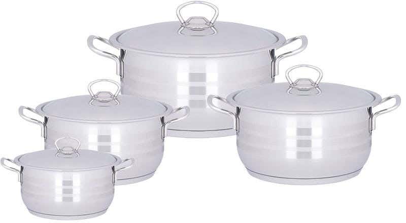 Aboud Stainless Steel Cookware Set, 8 Pieces - Silver