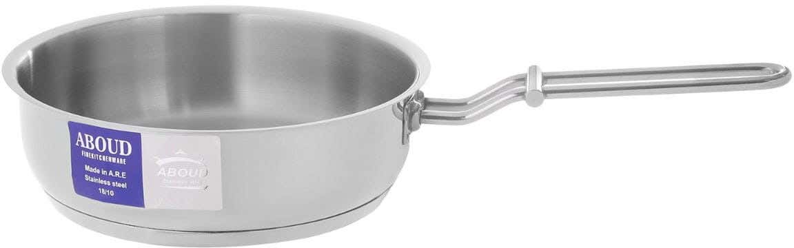 Aboud Stainless Steel Frying Pan with Handle, 20 cm - Silver