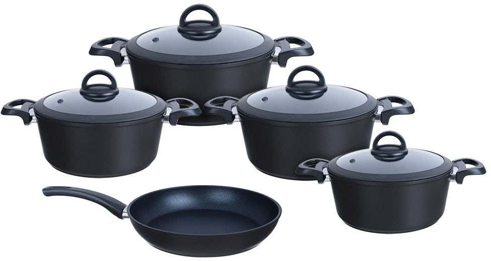 Cookin Aboud Granite Pot Set, 9 Piece - Black
