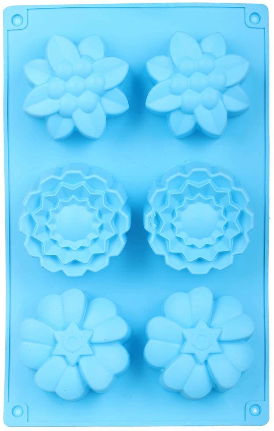 El Cheef Silicone Cake Mold, 6 Eyes, 28×17 cm - Blue