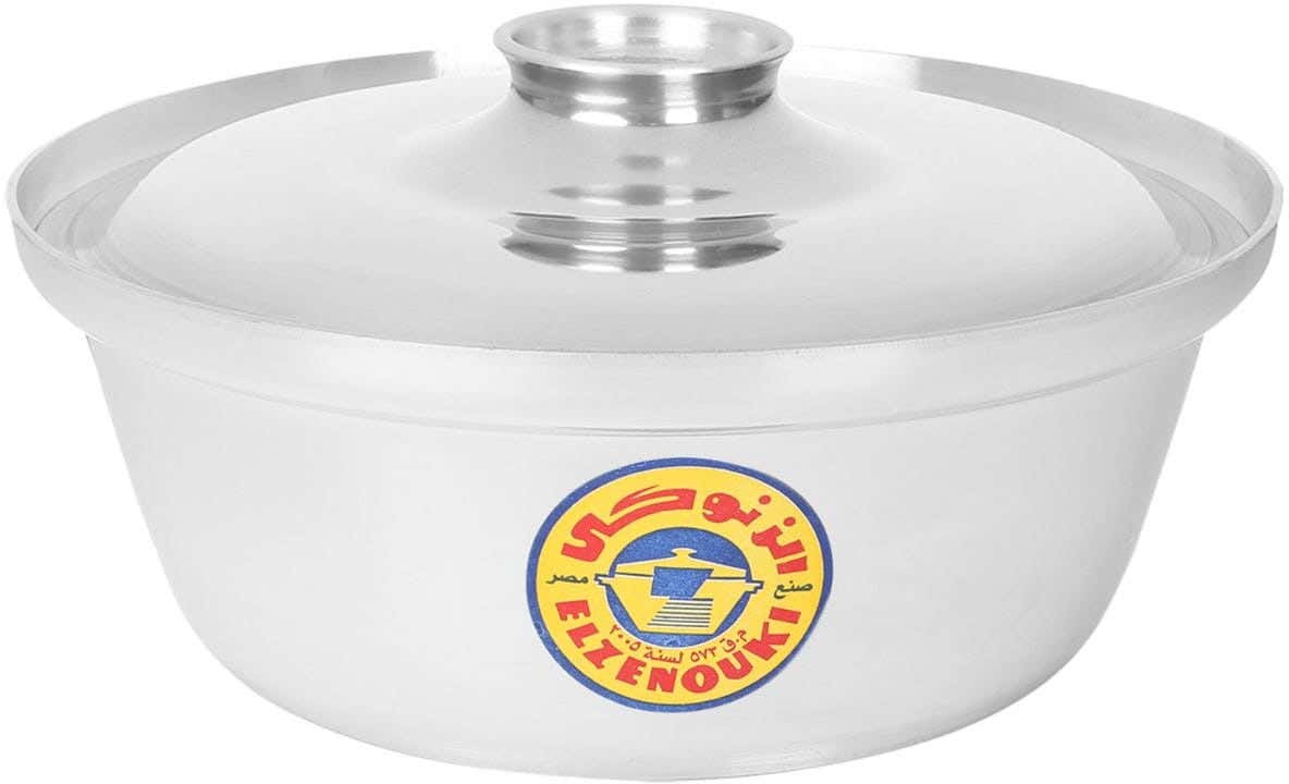 El Zenouki Aluminum Pot, 32 cm - Silver