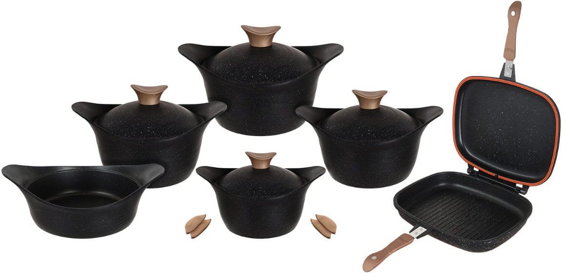 Get Neoklein Titanium Cookware Set, 10 Pieces - Black with best offers ...