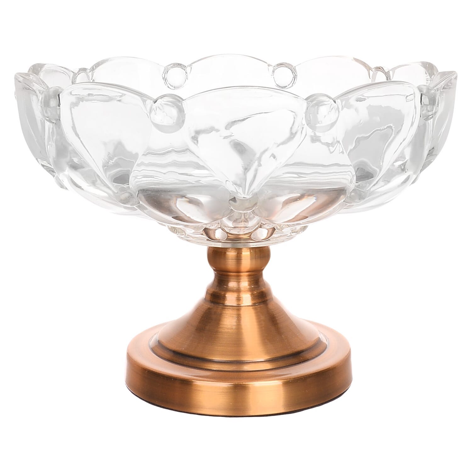 Glass Cooper Plate with Copper Base, 36x21 cm - Clear