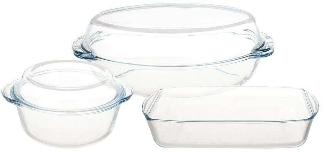 Borcam Pyrex Oven Dish Set, 5 Pieces - Clear