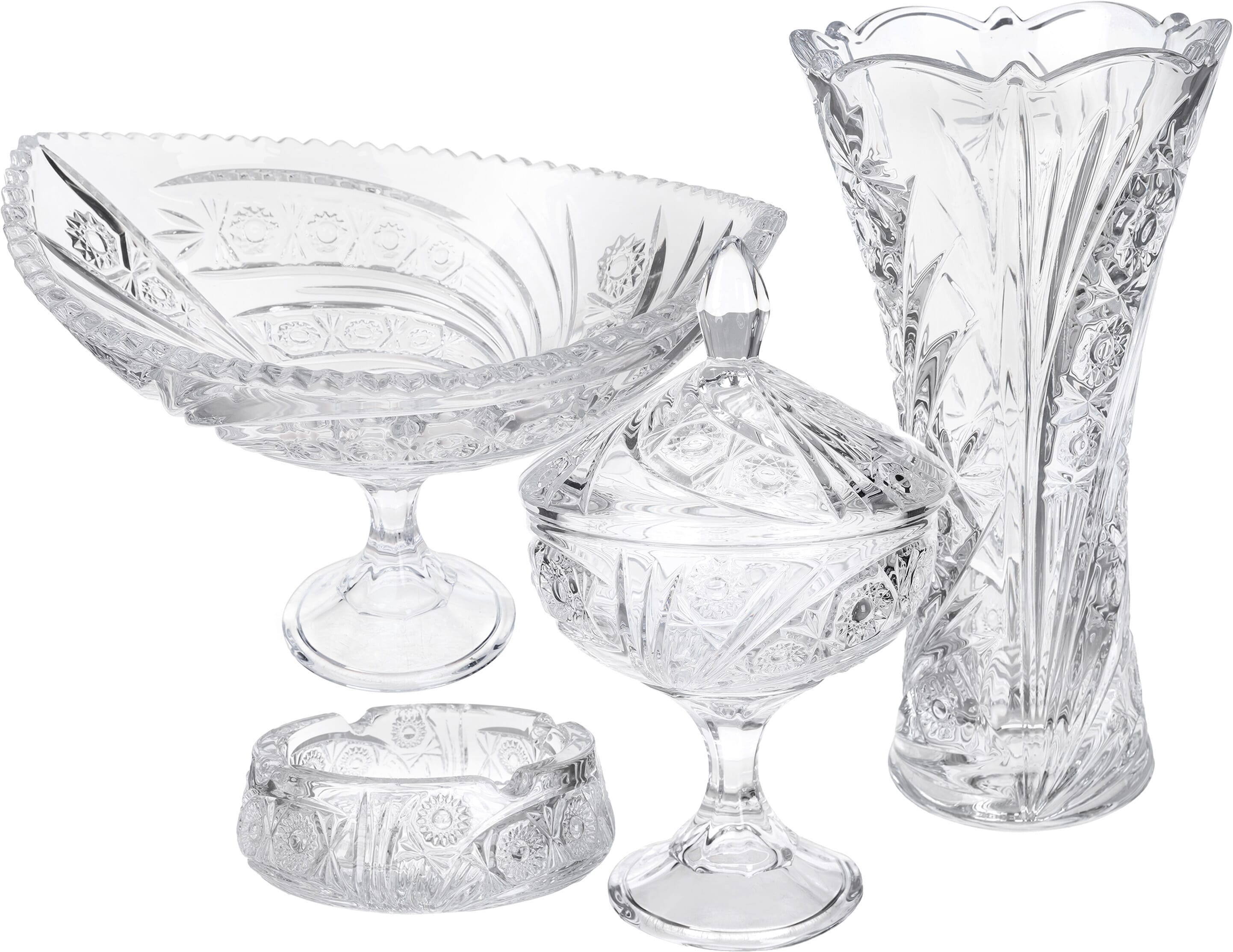 Bohemia Glass Gift Set, 4 Pieces - Clear