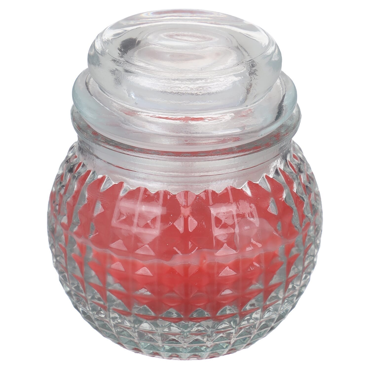 Scented Decorative Candle Glass Vase Shape, 8×4 Cm - Clear Red