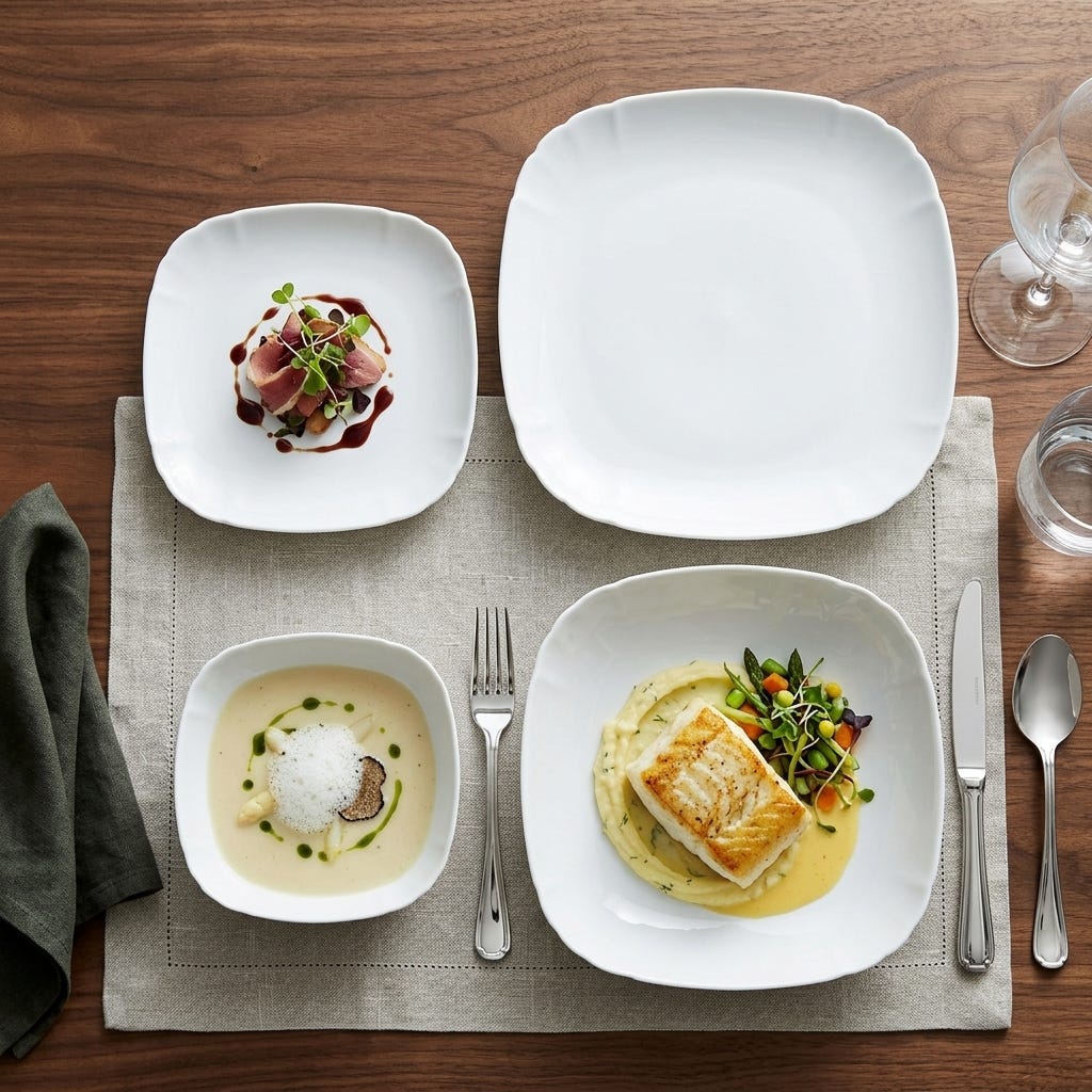 Verona Arcopal Dinner Set, 24 Pieces - White