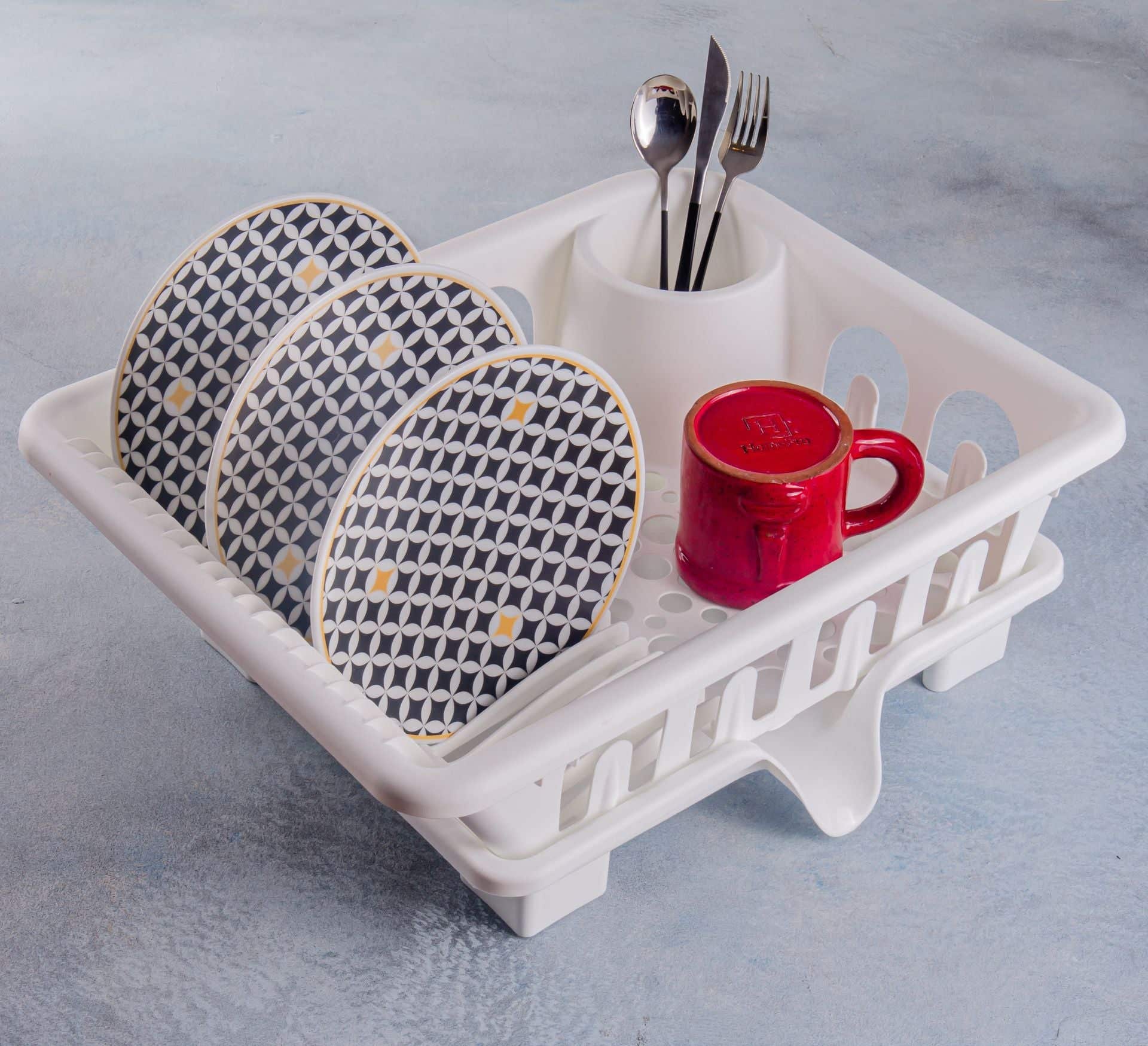 Homepro Plastic Dishes Drainer, 50X35 Cm - White