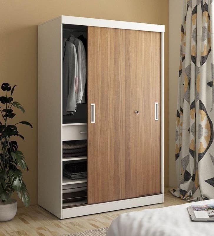 MDF wardrobe, 120×200×50 cm - white brown