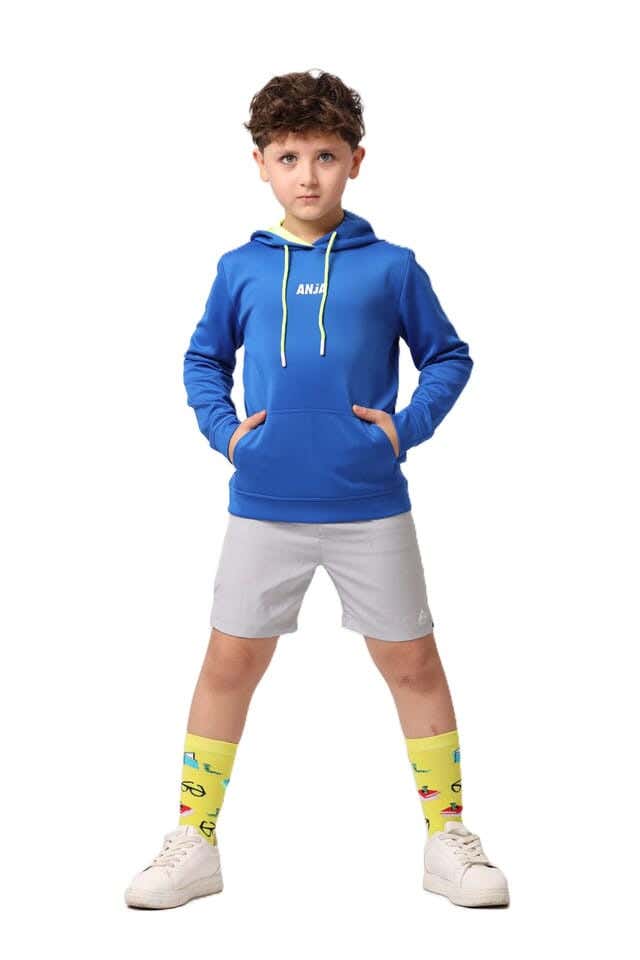 Anja Polyester Long Sleeve Hoodie, For Boys - Blue