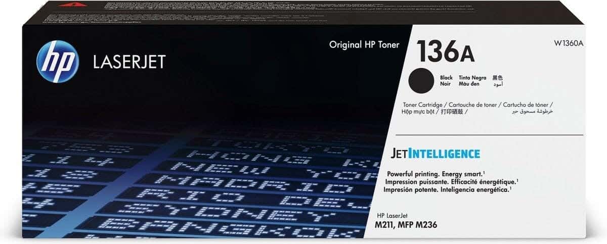 HP LaserJet Toner Cartridge, 136A, W1360A - Black