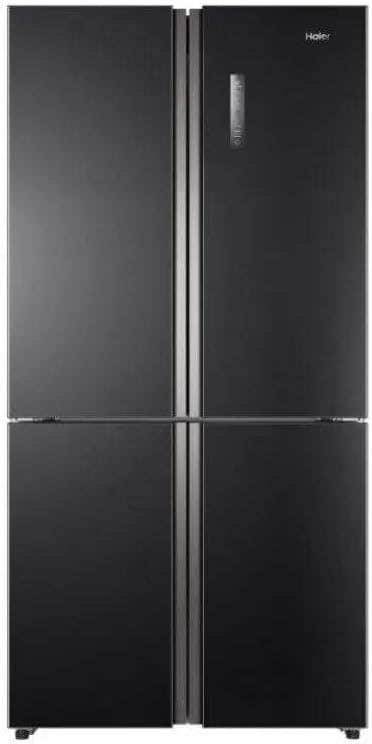 Haier HRF-550TDBG Refrigerator, No Frost, 502 Liters, 4 Doors, Glass Mirror - Black