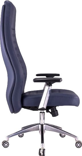 Modern Faux Leather Office Chair, 80×45×50 Cm - Navy