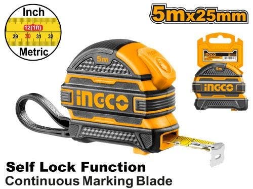 INGCO HSMT08525 Measuring Tape, 5 Meters - Yellow