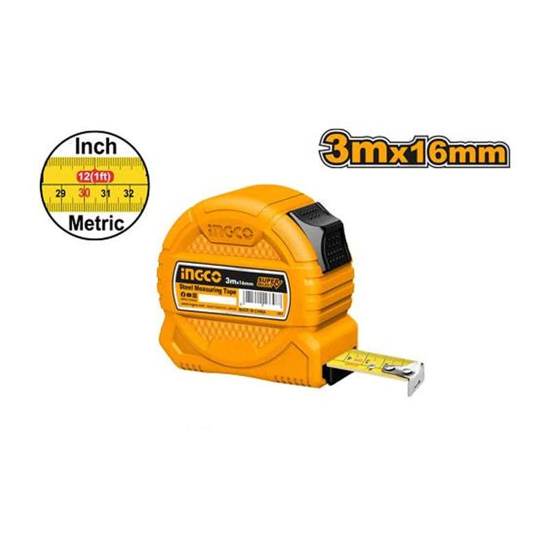 INGCO HSMT39316 Measuring Tape, 3 Meters - Yellow