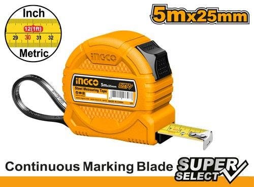 INGCO HSMT39316 Measuring Tape, 5 Meters - Yellow