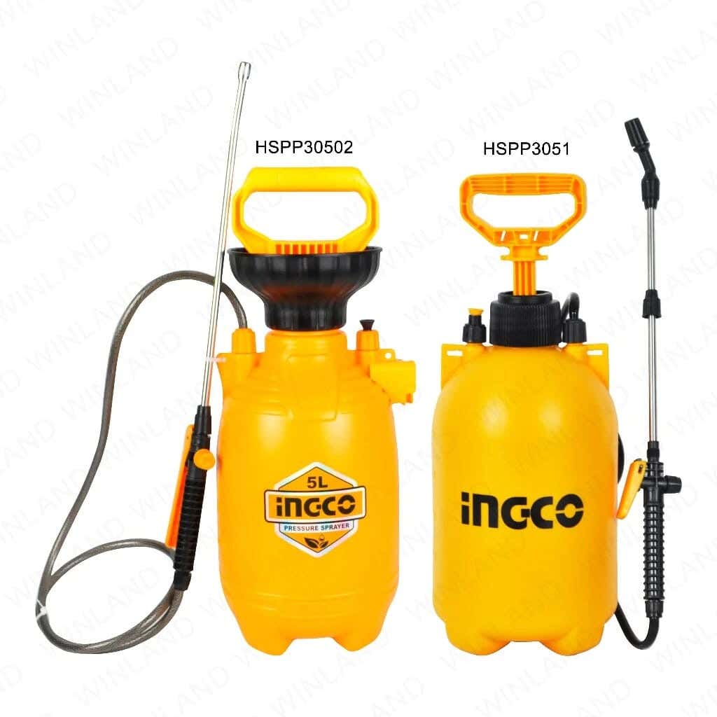 Ingco HSPP30502 Pressure Disinfectant Spray Knapsacl, Pesticide & Garden Fertilizer, 5L/8L - Yellow