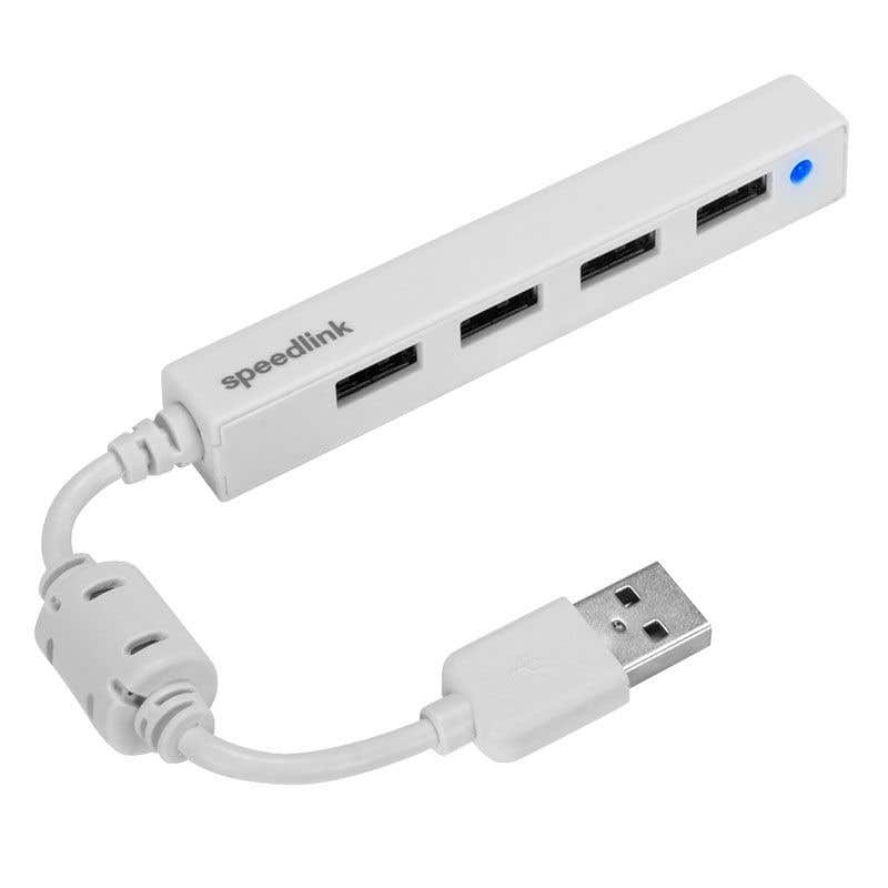 Speedlink SL-140000-WE Snappy Slim Usb Hub, 4 USB 2.0 Ports - White