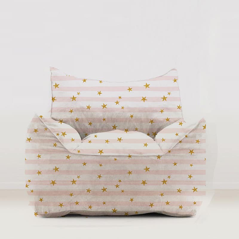 Velvet Bean Bag, 80×75×70 cm - Multicolor