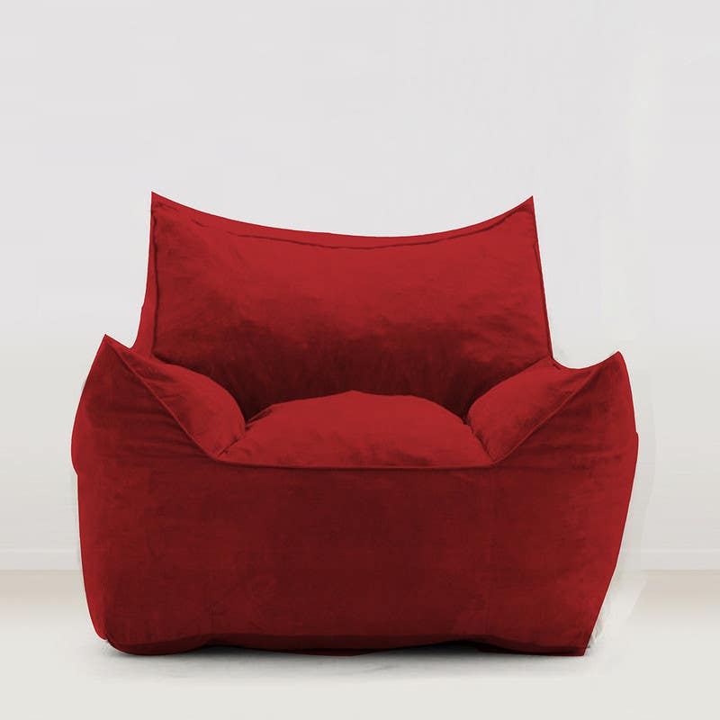 Velvet Bean Bag, 80×75×70 cm - Red
