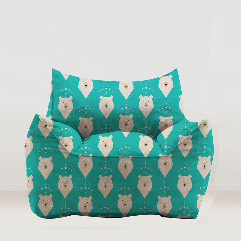 Velvet Bean Bag, 50×50×50 cm - Multicolor