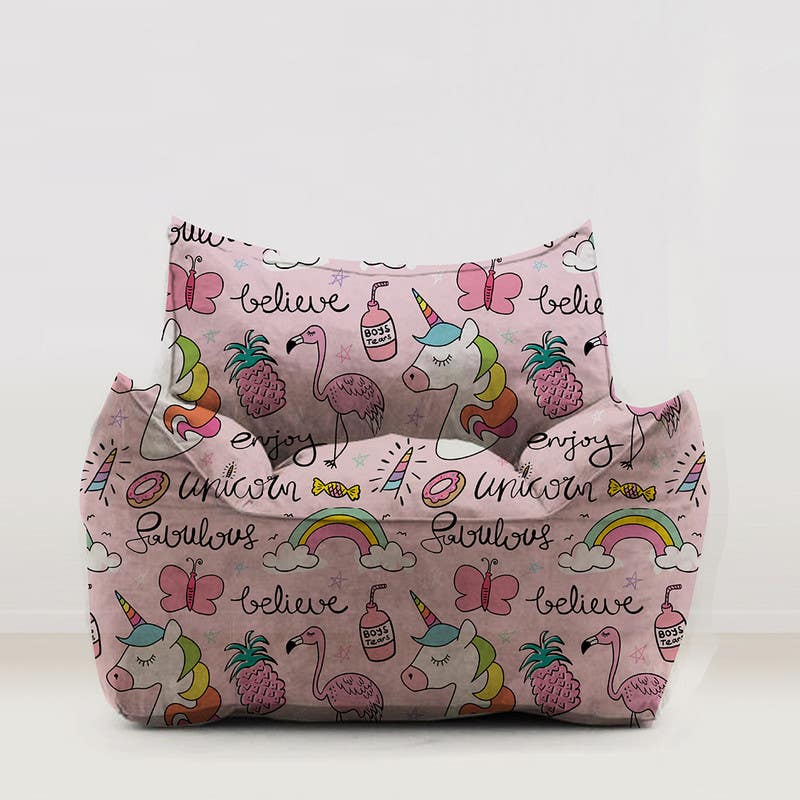 Velvet Bean Bag, 50×50×50 cm - Multicolor