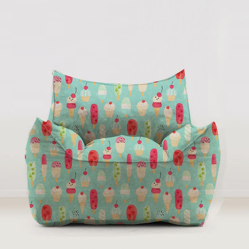 Velvet Bean Bag, 50×50×50 cm - Multicolor