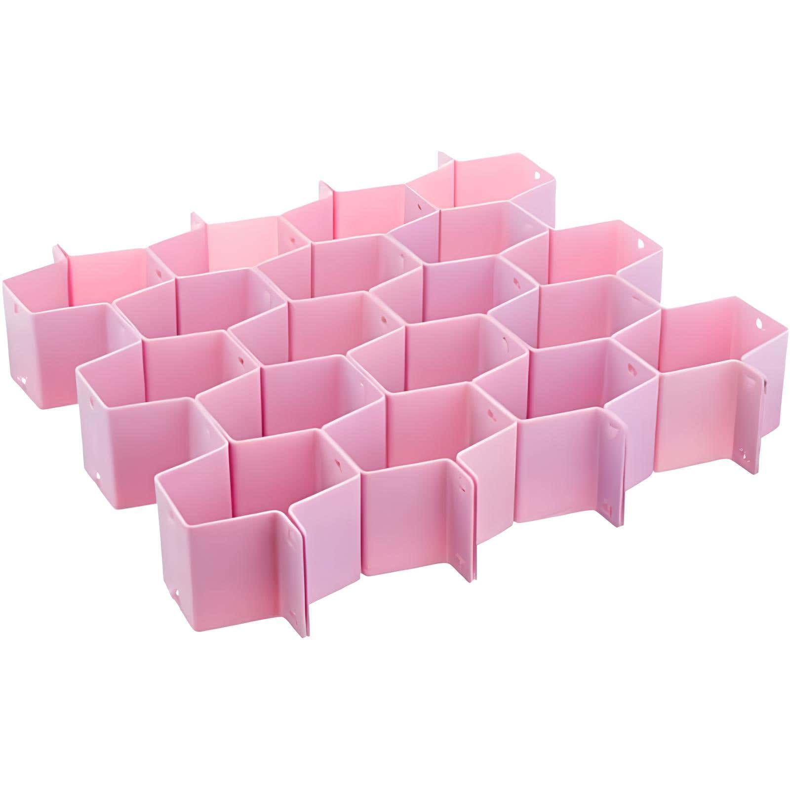 Drawer Organizer, Honeycomb Shape - Pink