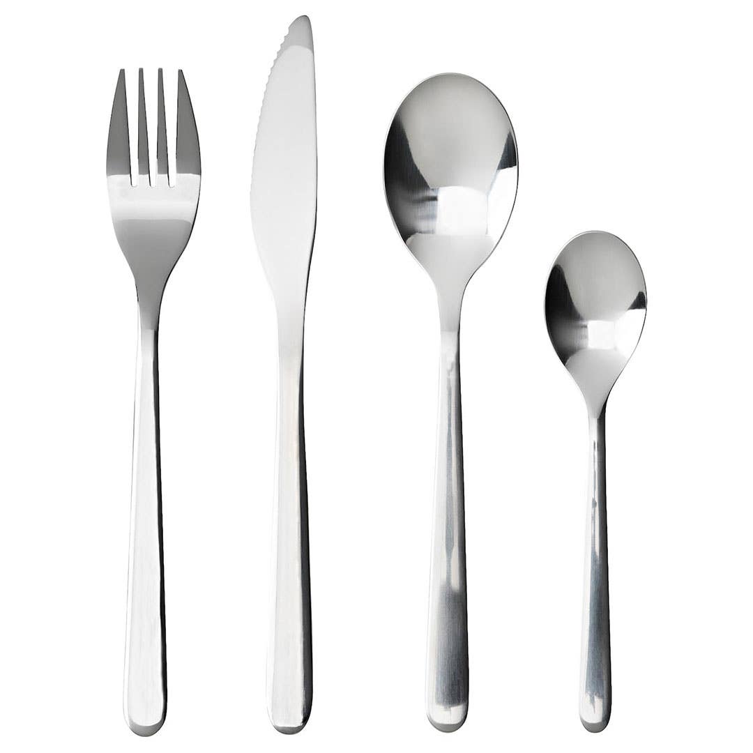 IKEA Fornoft Dinner Set, Stainless Steel, 24 Pieces - Silver