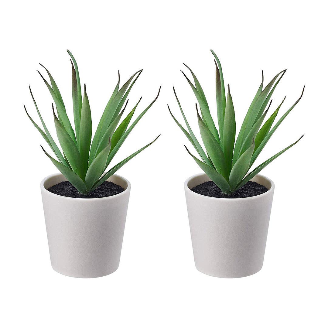 Ikea Artificial Plant Vase, Plastic, 6 cm, 2 Pieces - White