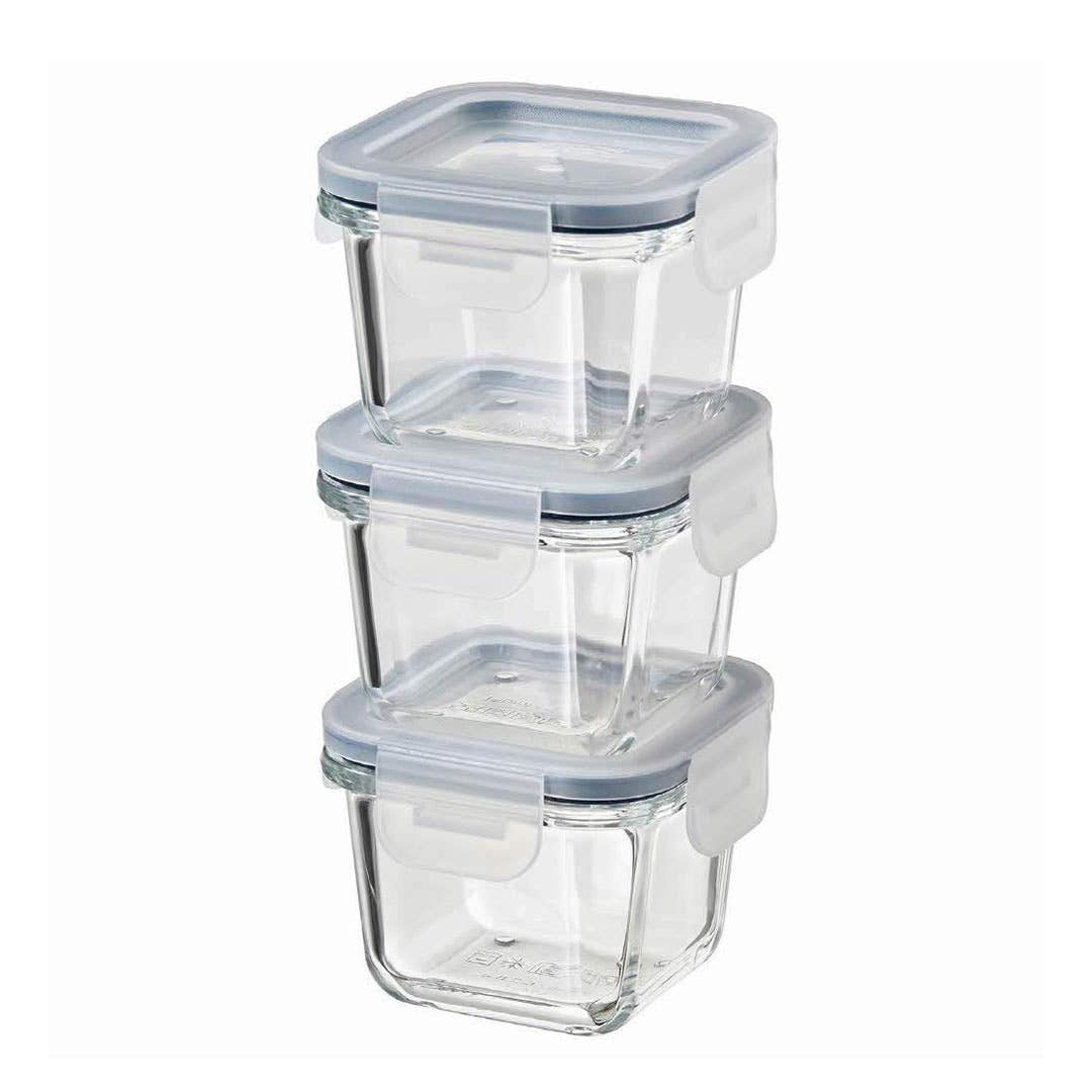 Ikea Fridge Cans, Glass, 3 Pack, 180 ml - Clear