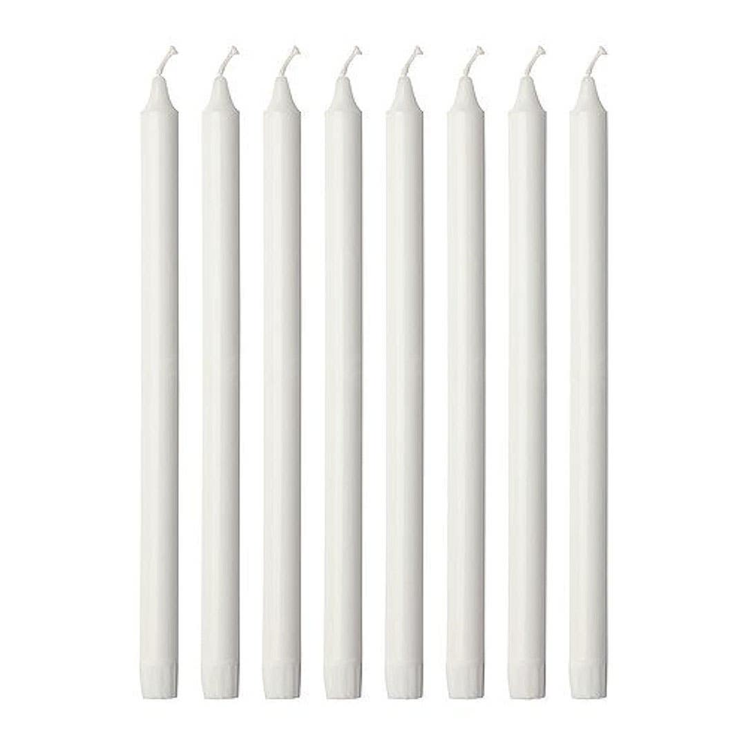Ikea Candle, Jopla, Unscented, 8 Pieces, 35 cm - White