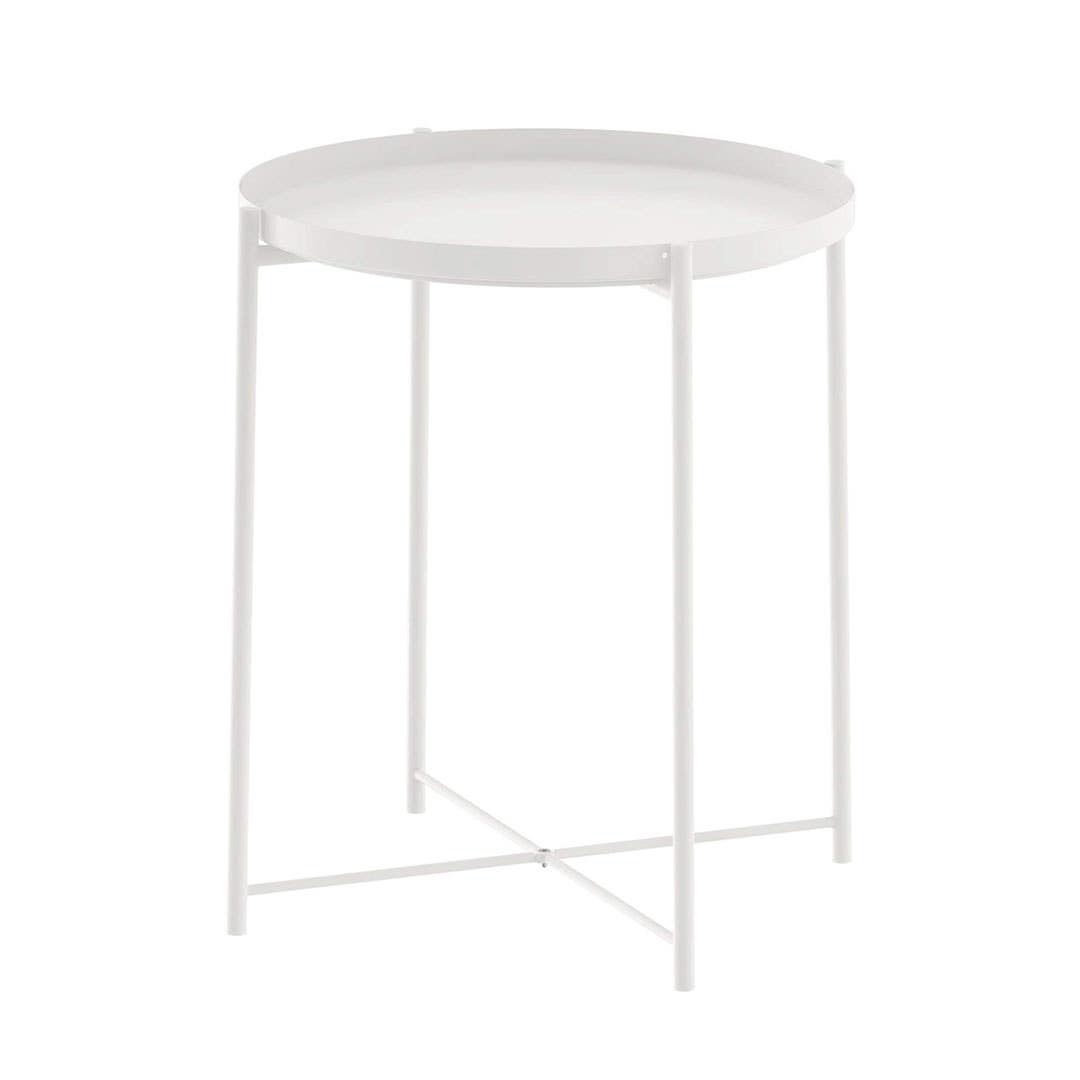 Ikea Side Table, Gladom, Metal And Glass, 50X40X40 cm - White