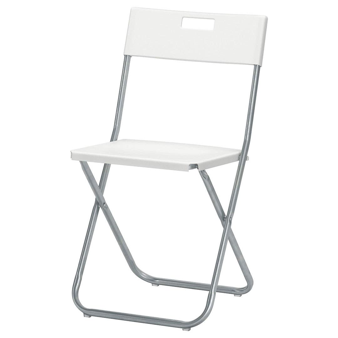 Ikea Jundi Folding Chair, Stainless Steel - White
