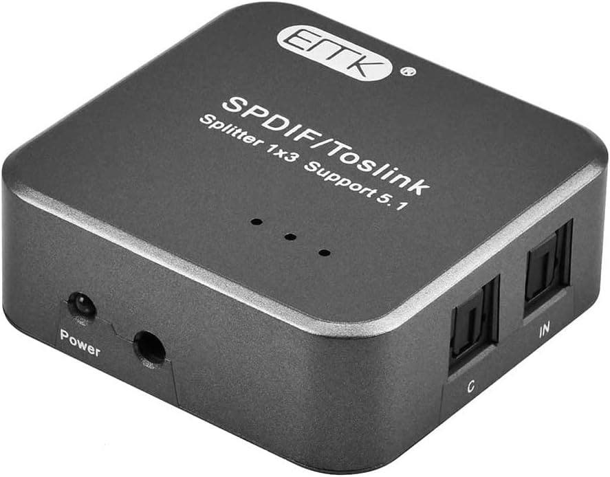 EMK Kx2317 1 Input to 3 Outputs Audio Splitter - Black