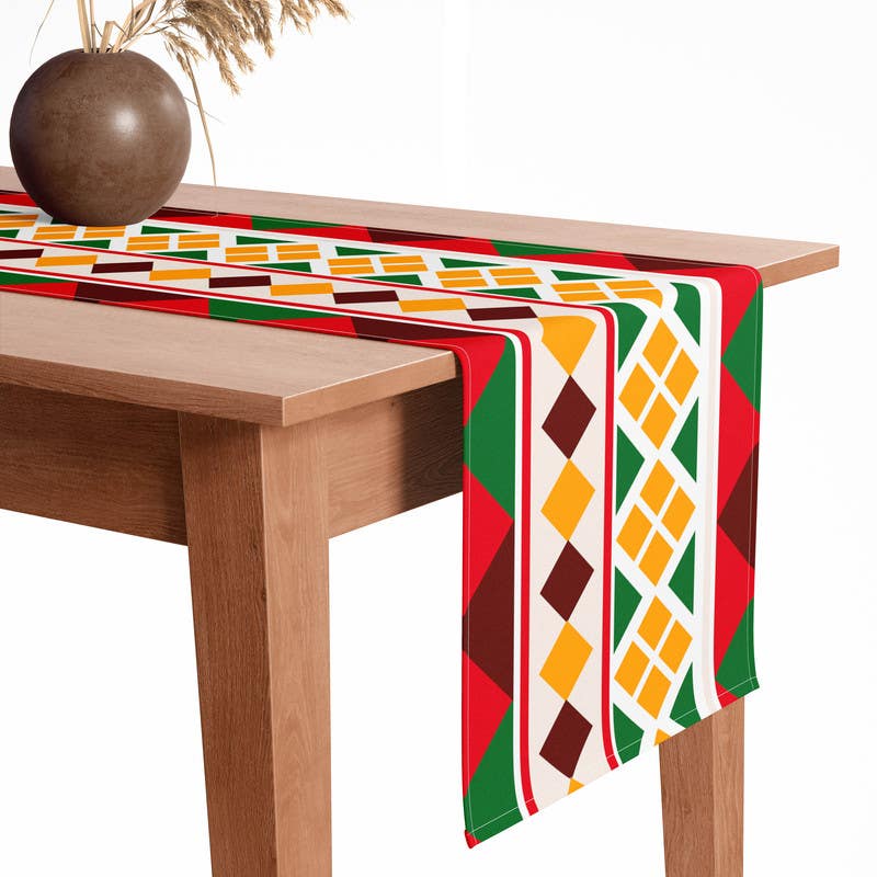 Tablecloth, velvet, 200x40 cm - multicolor