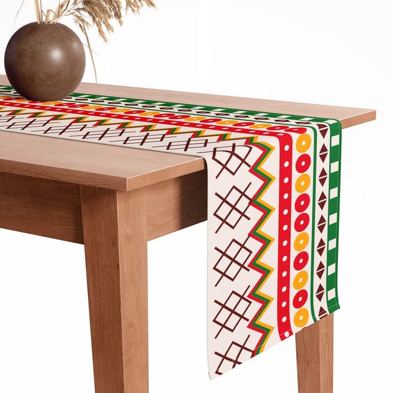 Tablecloth, velvet, 200x40 cm - multicolor
