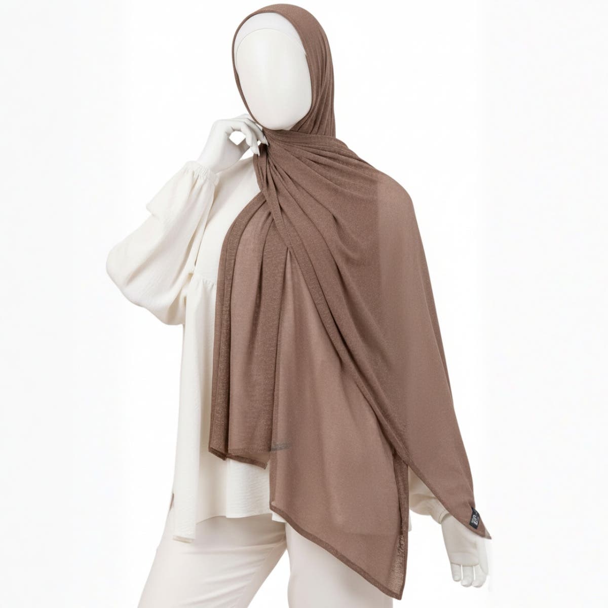 Norshoping Lycra Cotton Scarf - Special Occasion - Elegant Fabric - Versatile Design and Perfect Accessory for Any Outfit - Hijab for Women - Size (70cm x 1.8m) Beige